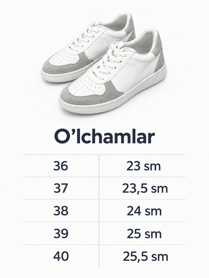 O'lchamlar jadvali